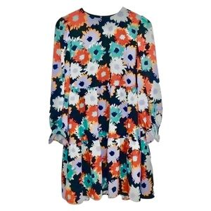 CROSBY by Mollie Burch The Kirby Long Sleeve Floral Print Tiered Midi -L